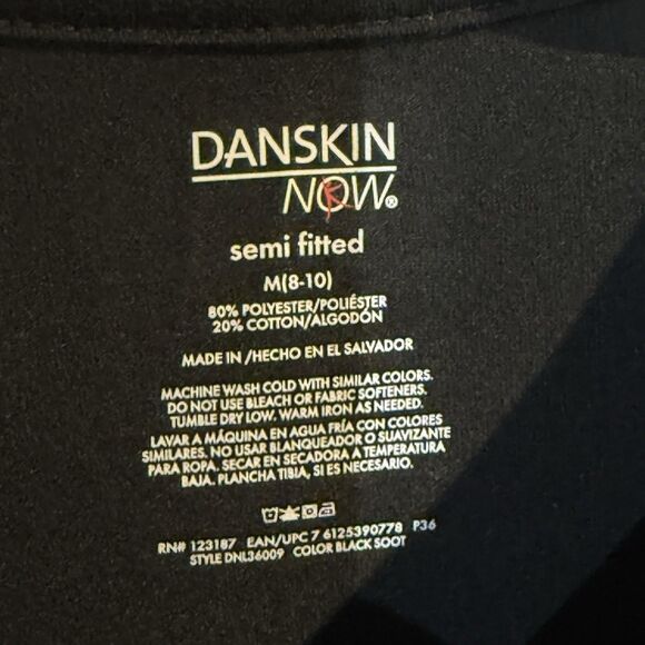 Danskin Women’s M (8-10) Long Sleeve Black Pullover Semi Fitted Athletic Top - Picture 7 of 12